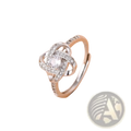 Sterling silver zircon knot ring featuring a central clear gemstone and smaller diamonds in an intricate design
