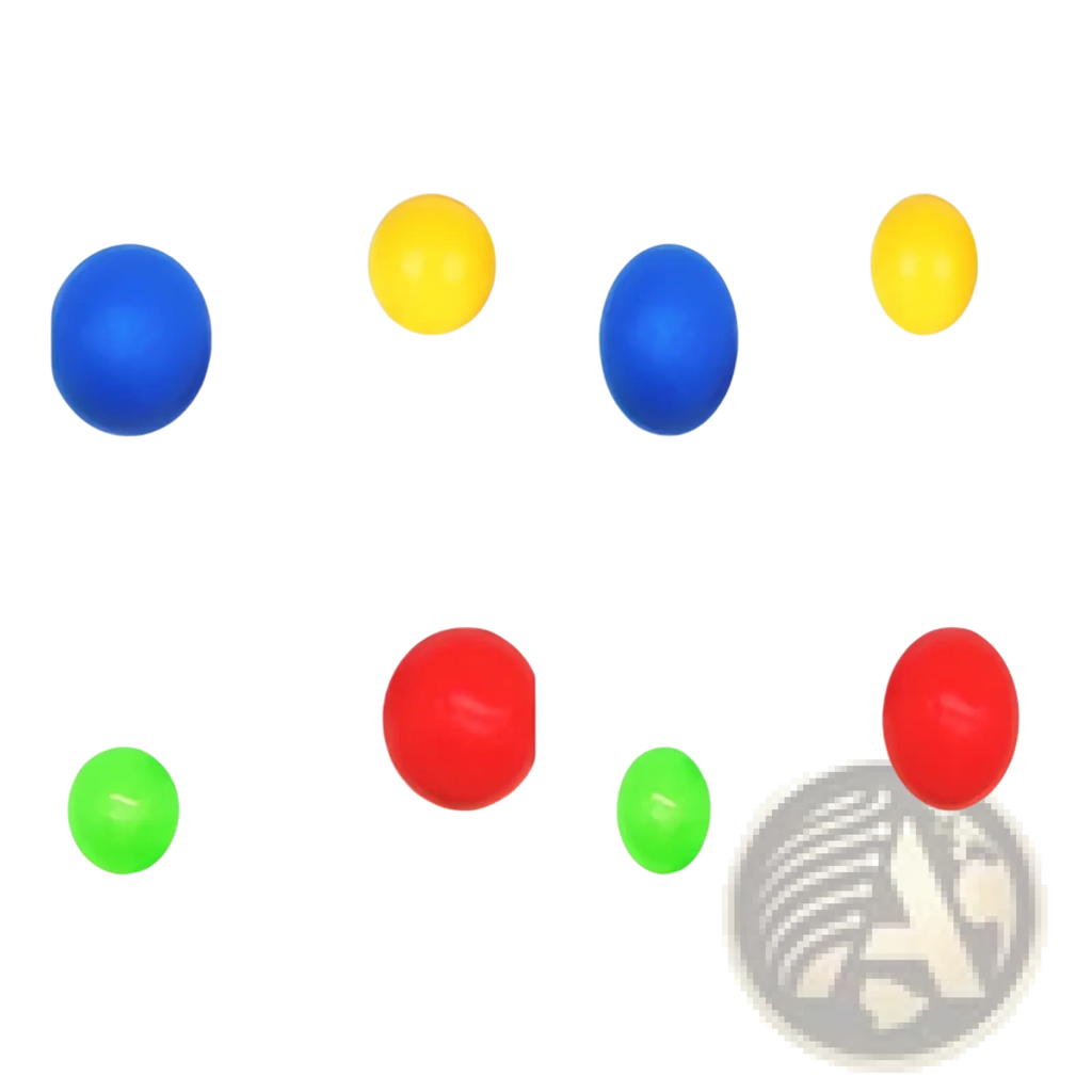 Brightly colored sticky wall ball stress relief glow squash toys in blue yellow red and green plastic