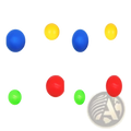 Brightly colored sticky wall ball stress relief glow squash toys in blue yellow red and green plastic