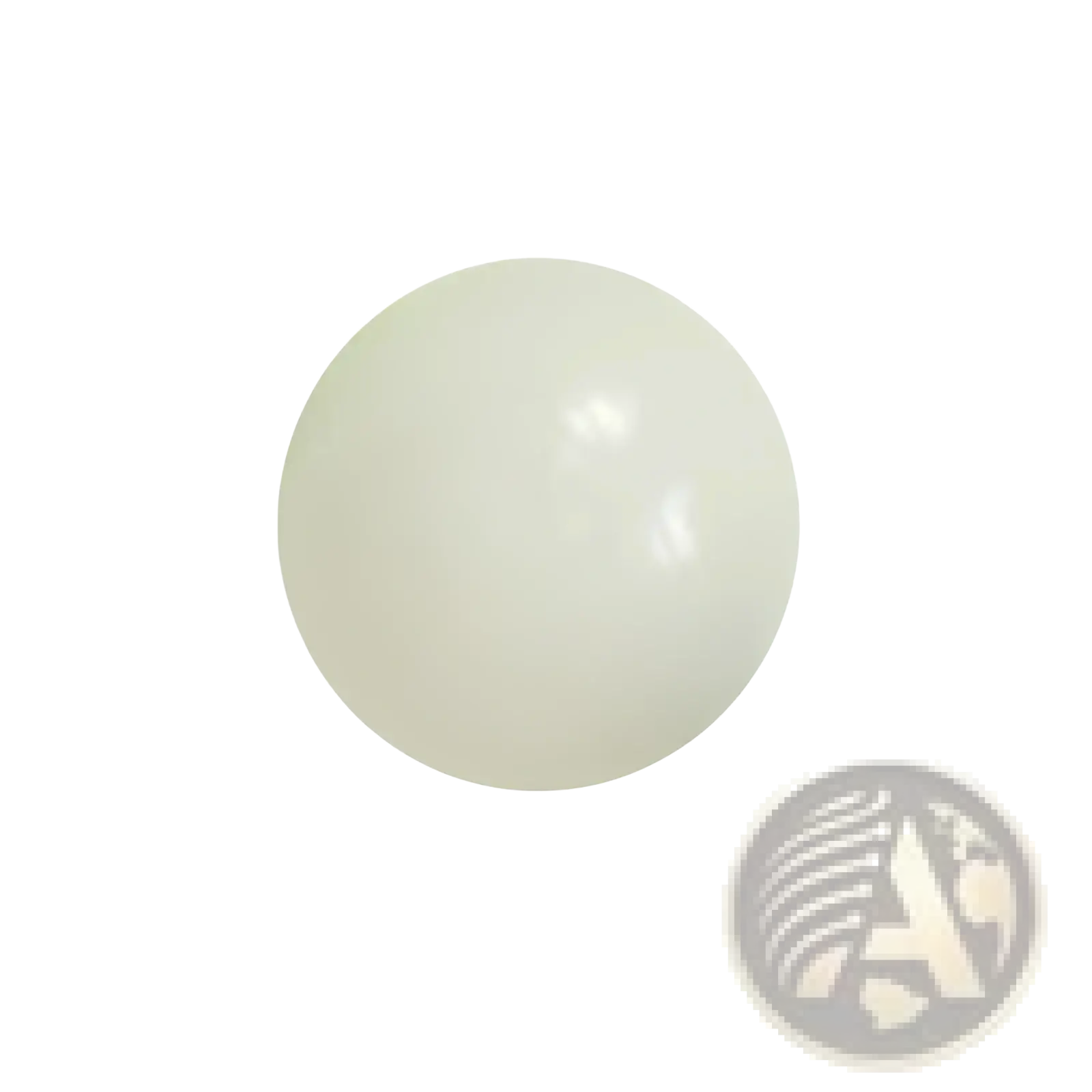 A smooth glossy white noctilucen 65mm sticky wall ball stress relief squash toy sphere