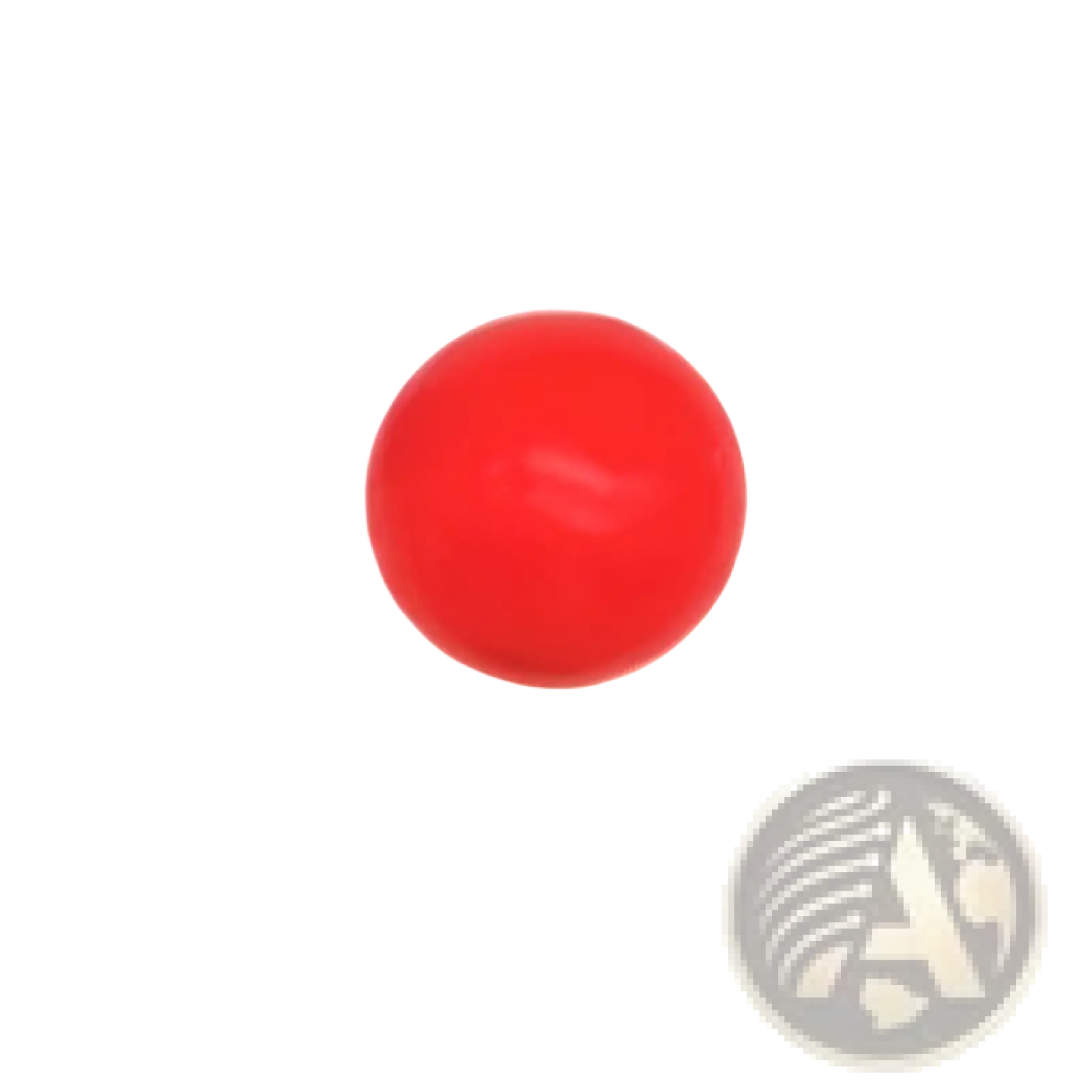 Red spherical sticky wall ball stress relief glow squash toy measuring 6cm in diameter