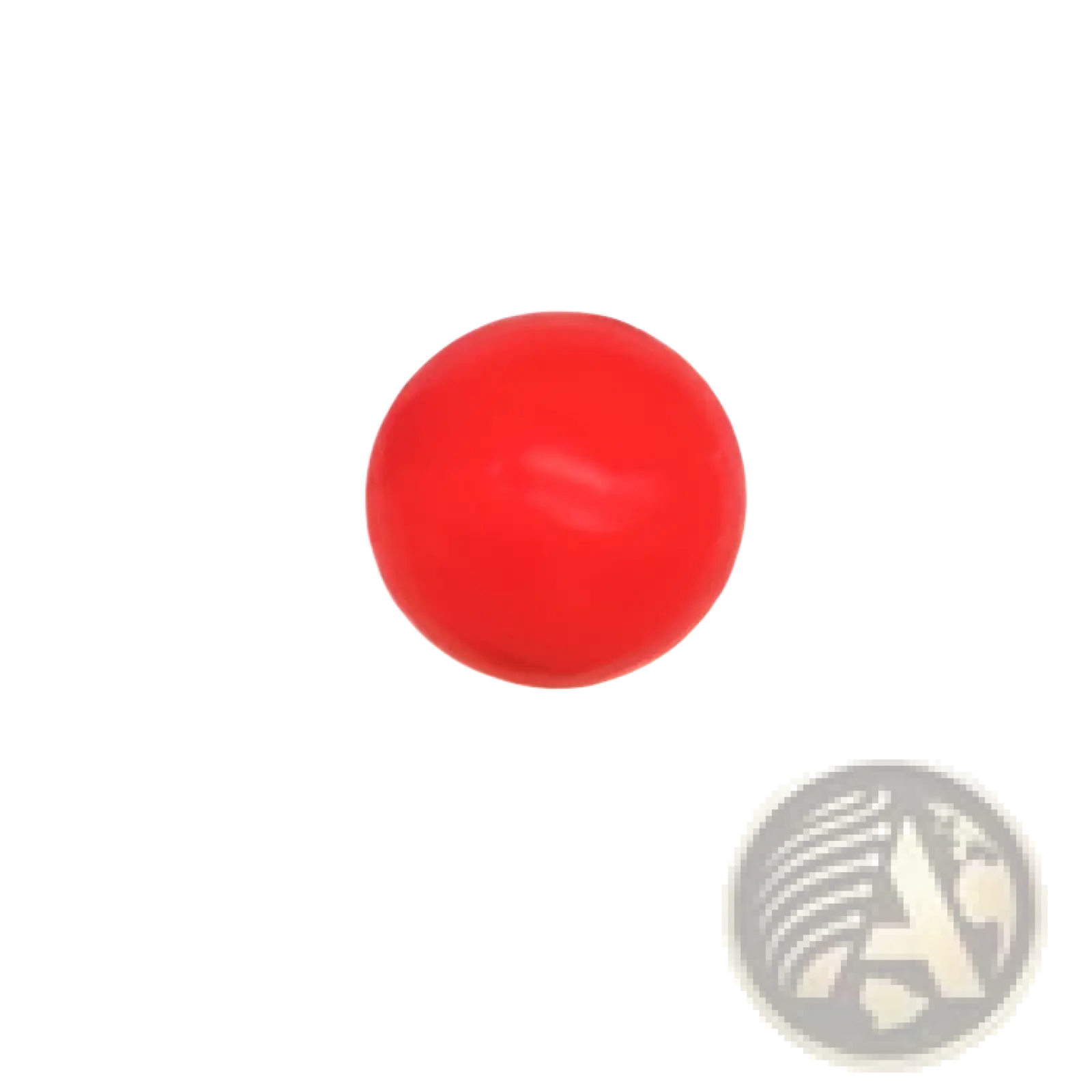 A vibrant red glossy spherical sticky wall ball stress relief toy made of squash material for relaxation