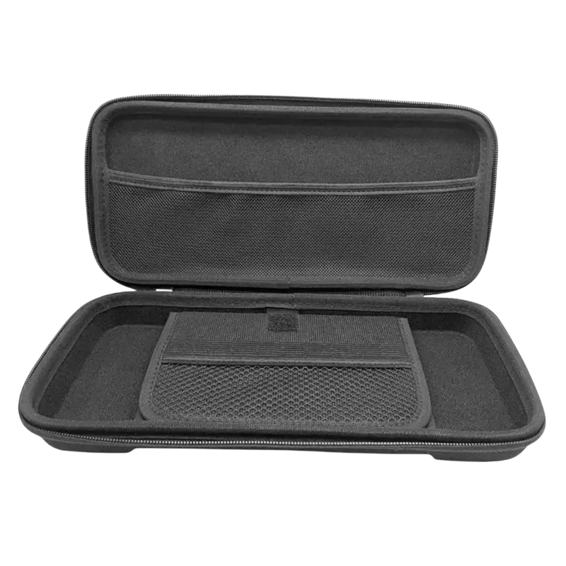 Black eva hard storage bag for Asus rog ally with mesh compartments and zipper closure for secure organization