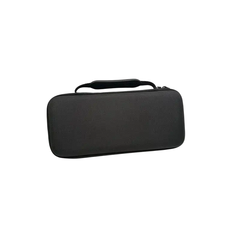 Black textured hard-shell storage bag with top handle and zipper closure for Asus Rog Ally Eva hard case
