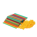 A set of colorful plastic straws with yellow connectors for building interlocking straw structures engineering blocks