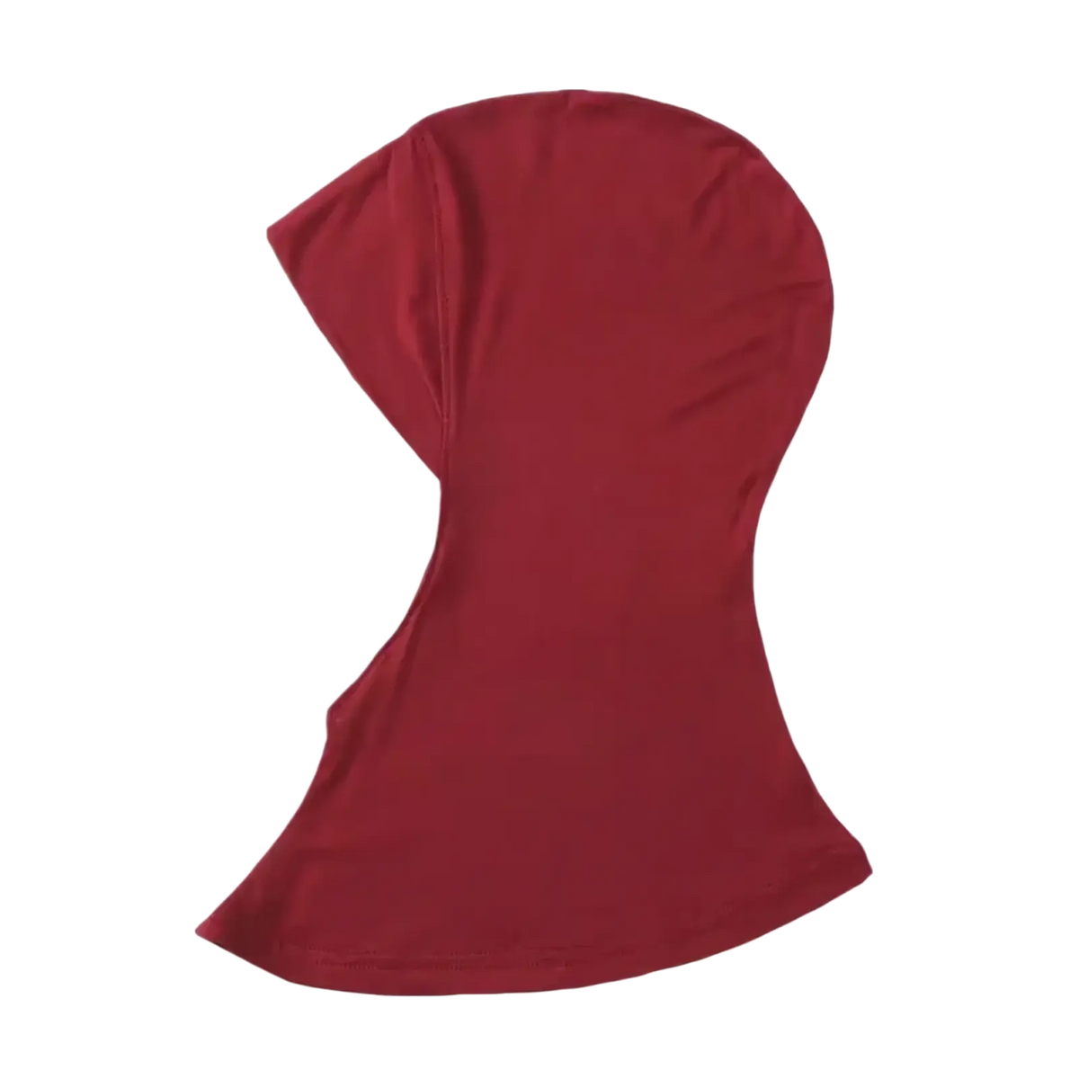 Burgundy stretch hijab cap under scarf made of smooth, form-fitting fabric for comfortable wear
