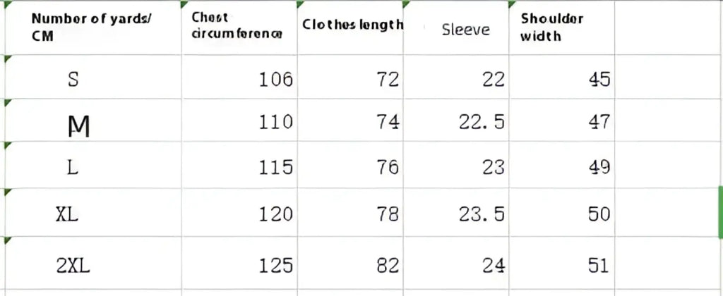 The table displays size measurements for a striped short sleeve button up shirt including chest and sleeve length