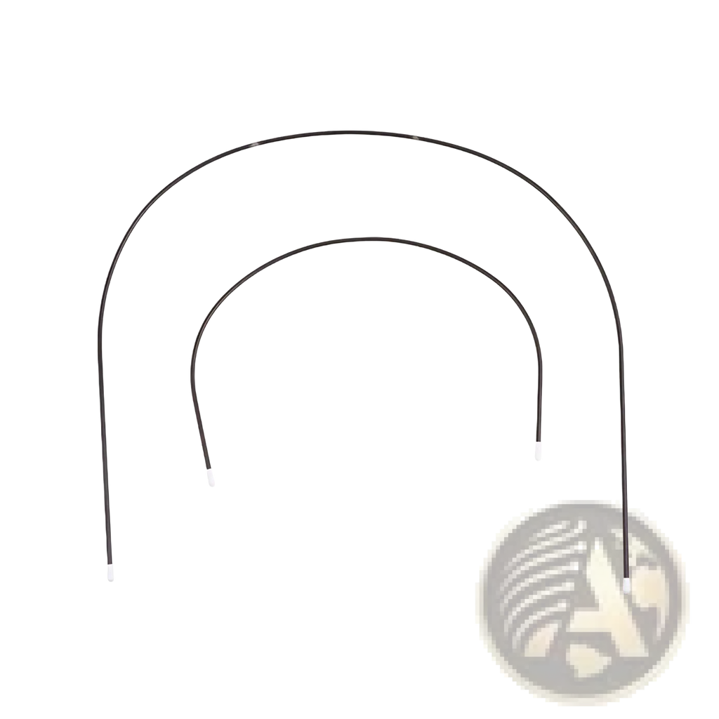 Black curved wire hair clips with white plastic tips as stroller canopy support bracket metal replacement rods