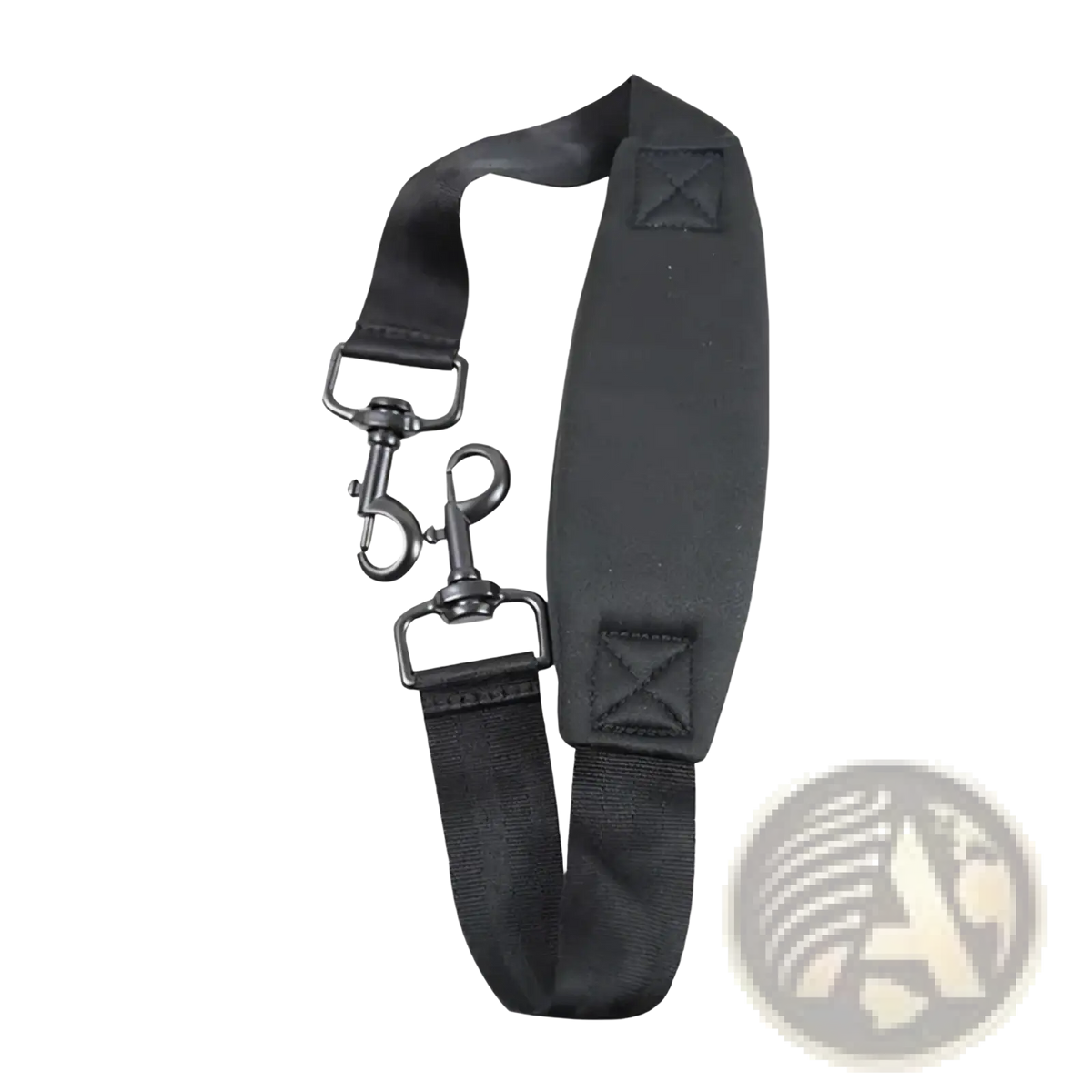 Black nylon stroller shoulder strap for yoyo yoya pram with reinforced padded section and metal hardware