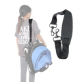 Black padded stroller shoulder strap for yoyo yoya pram with metal clasps and reinforced stitching