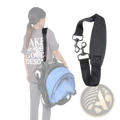 Black padded stroller shoulder strap for yoyo yoya pram with metal clasps and reinforced stitching
