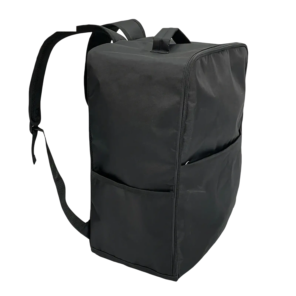 Black fabric stroller travel backpack for cybex libelle gb pockit with adjustable shoulder straps and front zippered pocket