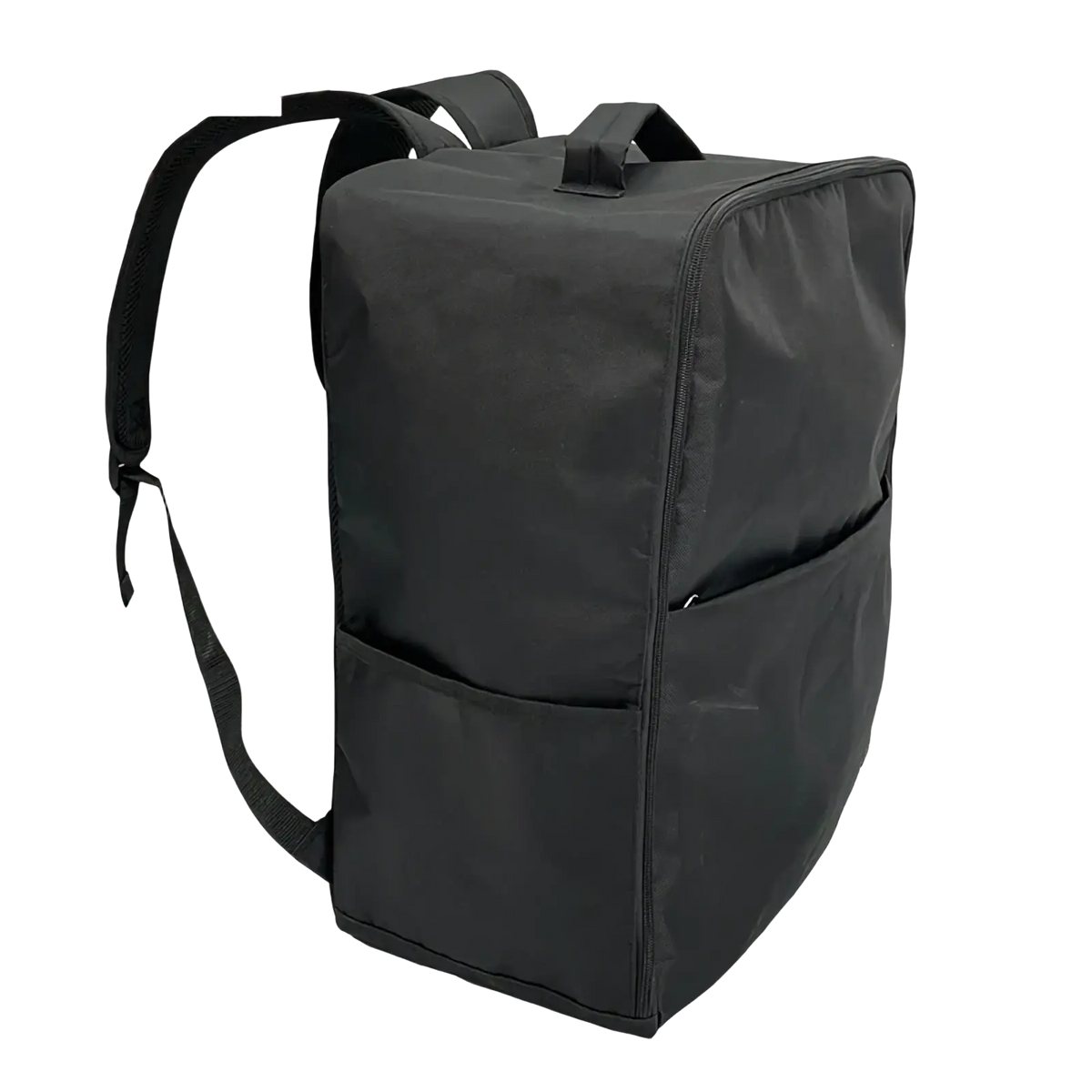 Black fabric stroller travel backpack for cybex libelle gb pockit with adjustable shoulder straps and front zippered pocket