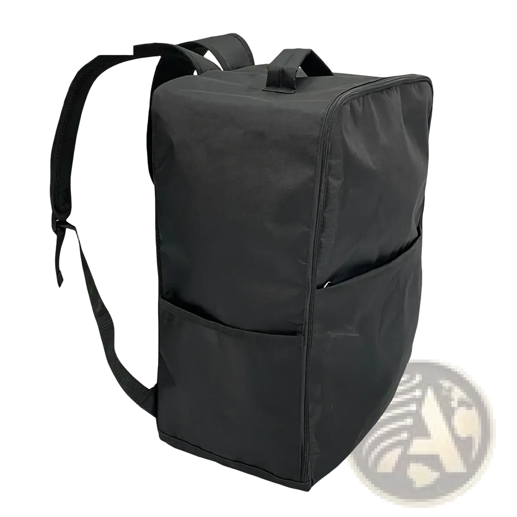 Black fabric stroller travel backpack for cybex libelle gb pockit with adjustable shoulder straps and front zippered pocket
