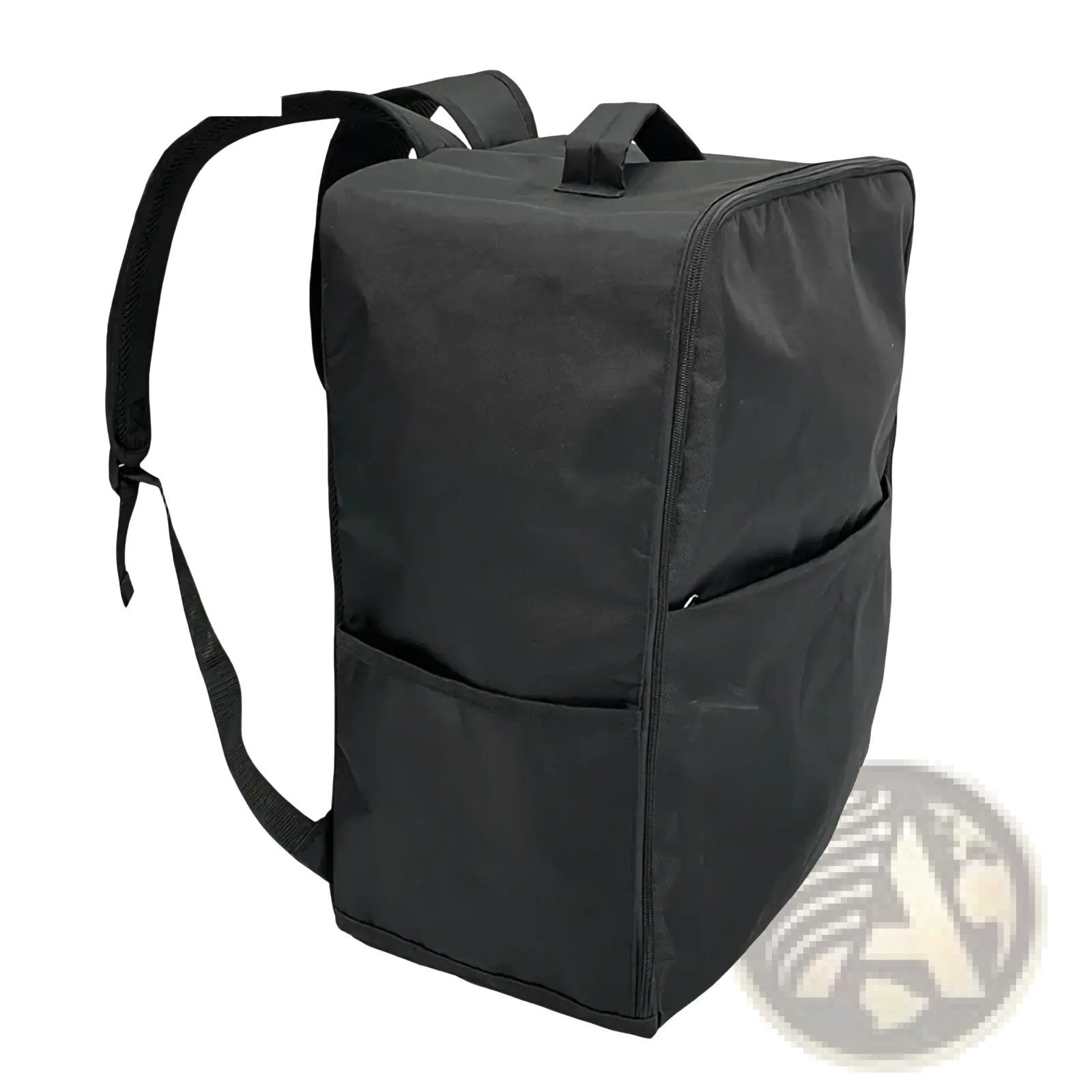 Black fabric stroller travel backpack for cybex libelle gb pockit with adjustable shoulder straps and front zippered pocket