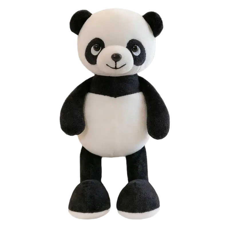 Adorable black and white stuffed plush animal panda toy with soft cuddly fabric in lion elephant tiger forest toys collection
