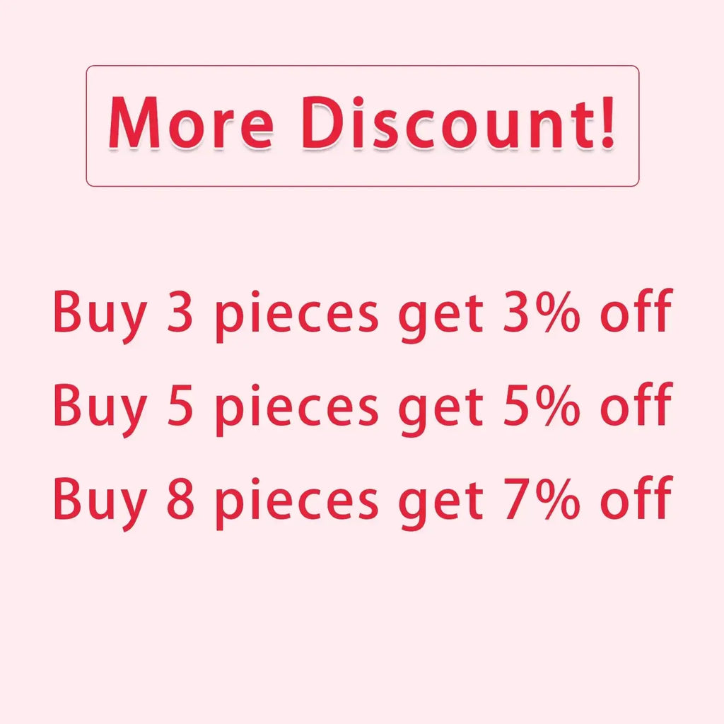 Red promotional text on light pink background advertising discounts for bulk purchases of stuffed plush animals lion elephant tiger forest toys