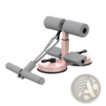Pink and gray adjustable suction cup sit up assist bar abdominal exercise machine for floor stability