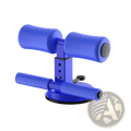 Blue plastic suction sit up bar fitness trainer ab roller with two padded handles and suction cup base for stability
