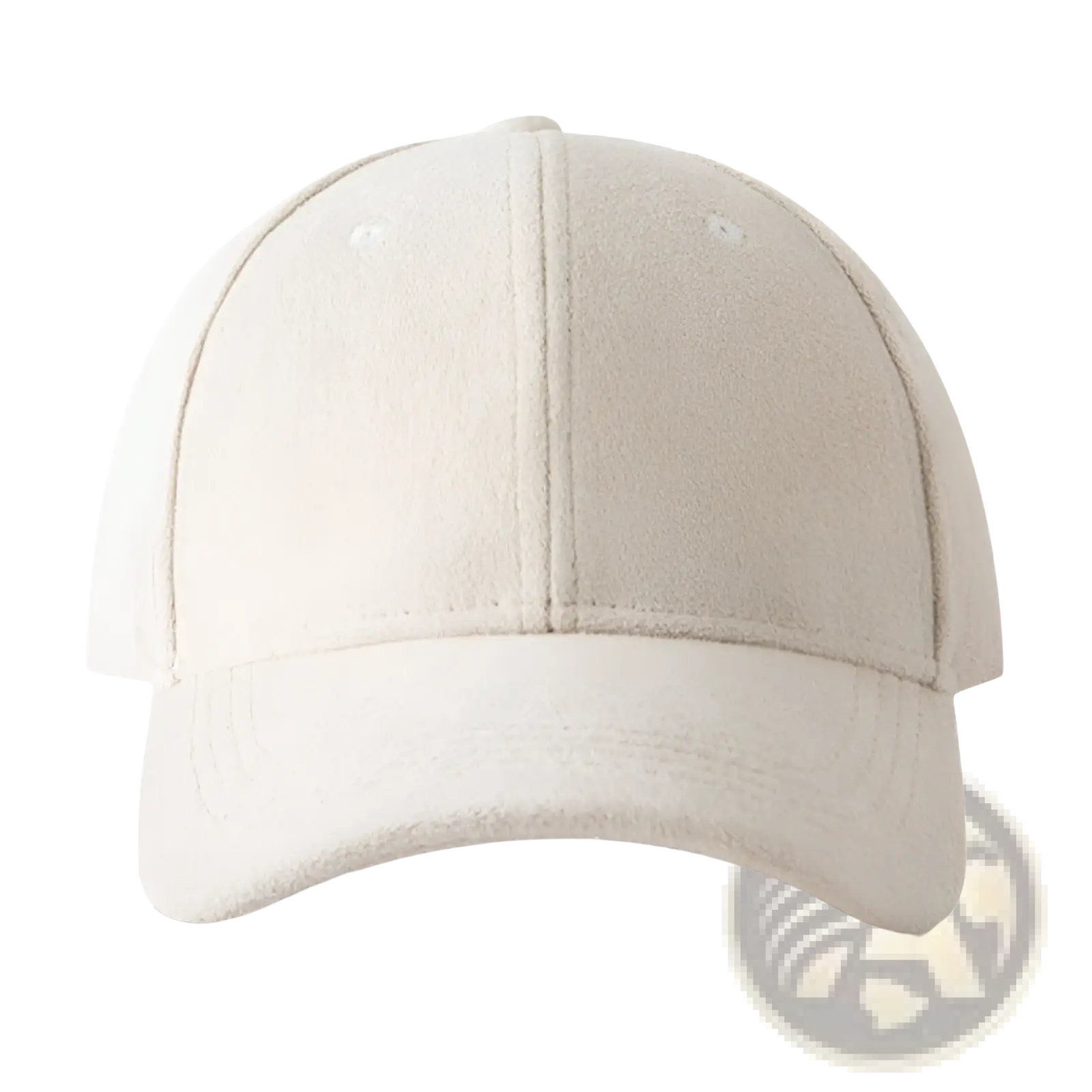 Beige wool suede baseball cap with structured crown and curved brim soft minimalist adjustable hat
