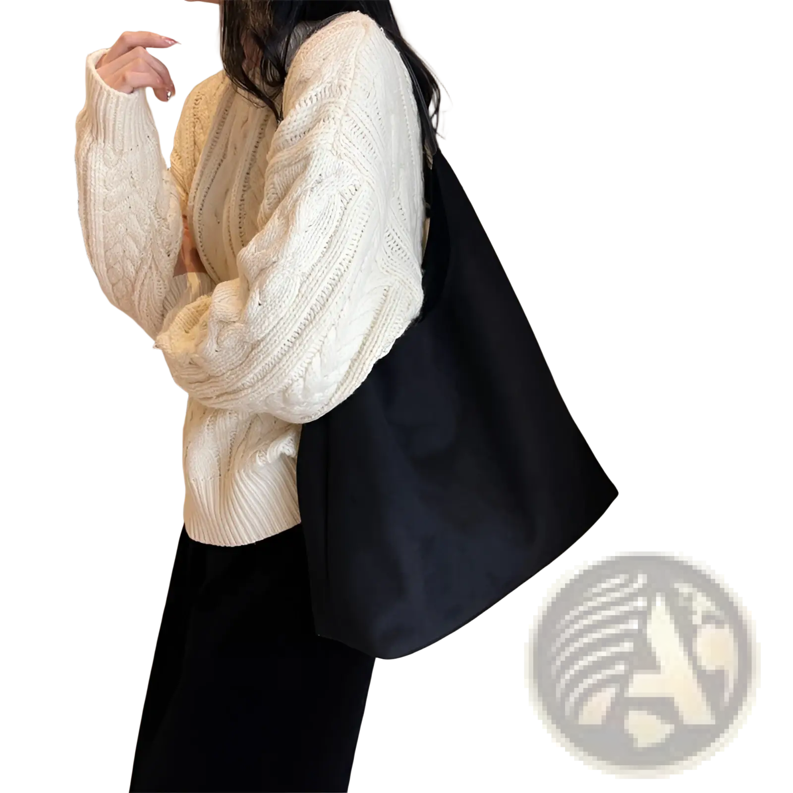 Black canvas tote bag with minimalist design featured as suede shoulder bag large capacity slouchy tote bag