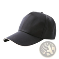 Black sun hat unisex baseball cap made of polyester-cotton sandwich fabric with white trim along the brim
