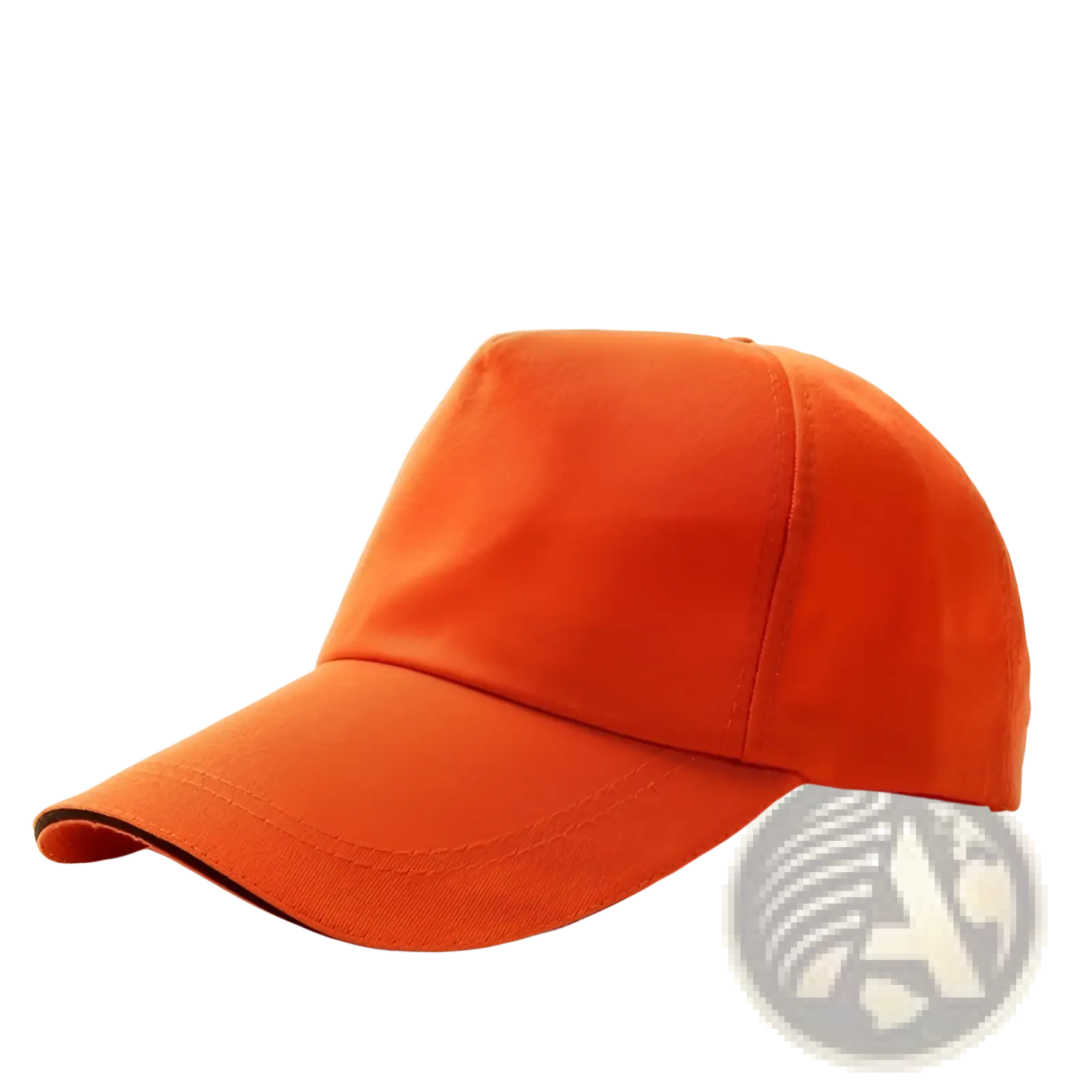 Vibrant orange unisex baseball cap made from a cotton polyester blend designed as a sun hat