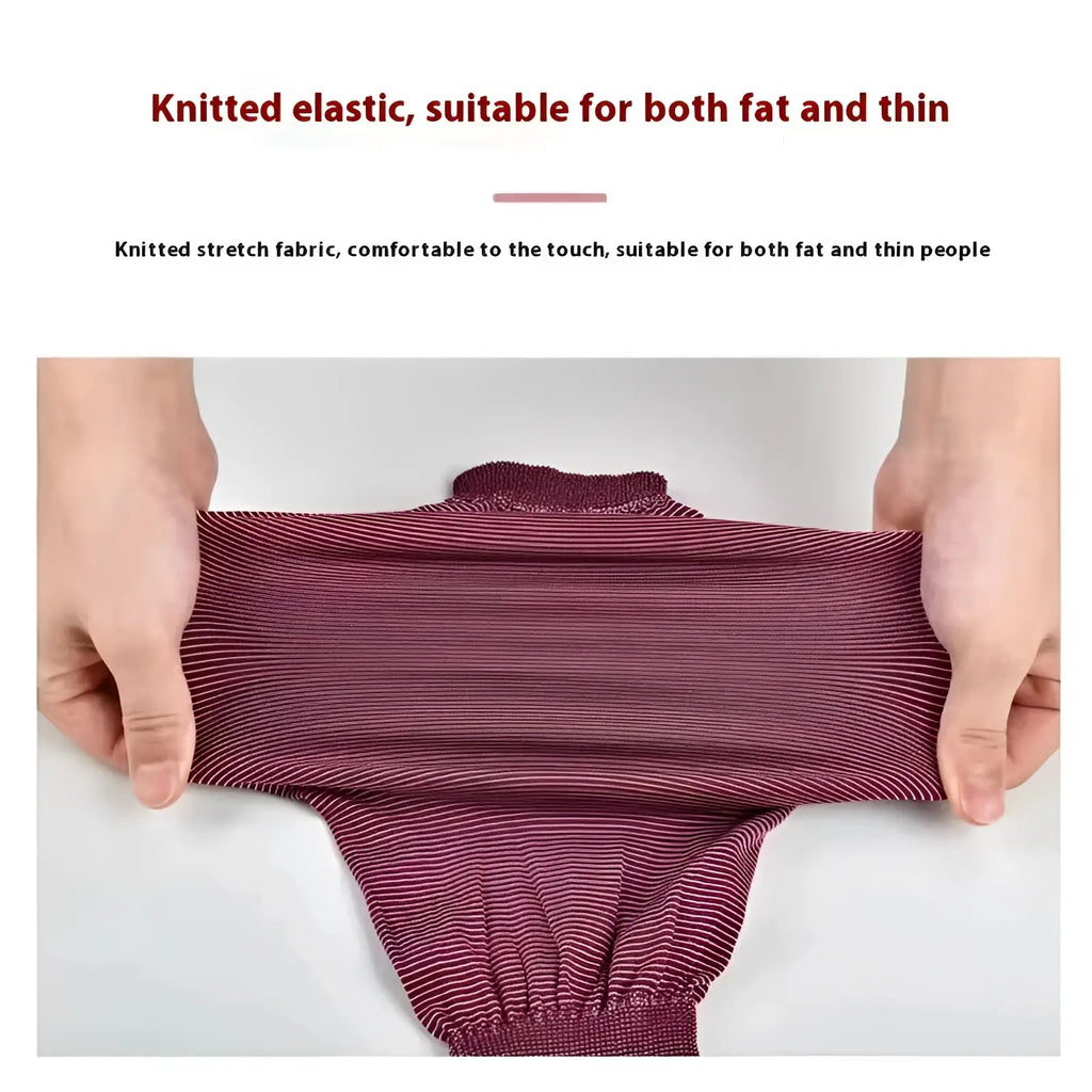 Maroon knitted stretch sun protection cooling arm sleeves with ribbed texture and elastic cuffs for breathability