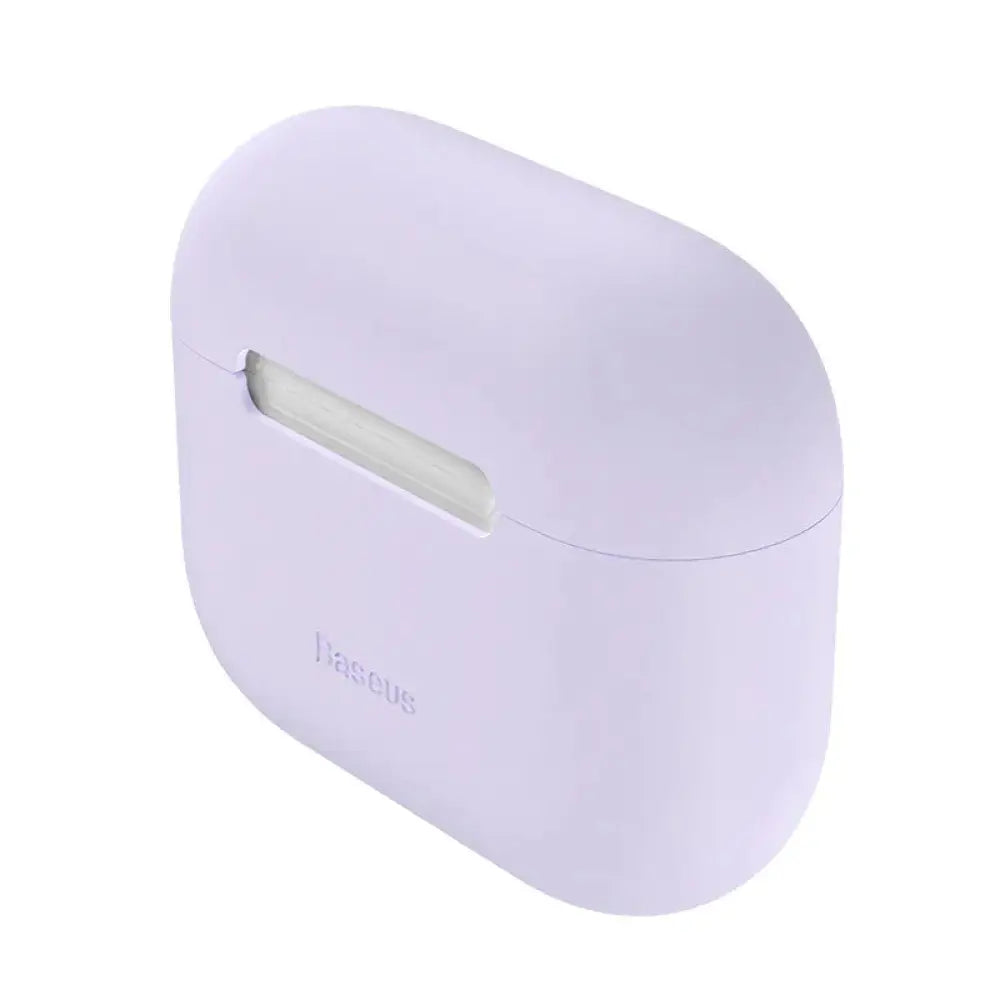 White ultra-thin minimalist silicone case cover for AirPods Pro shown from the back side