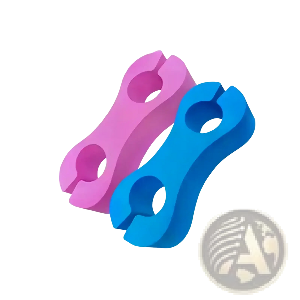 Swim leg float training aid made of pink and blue silicone figure-eight swimming leg clip boards for buoyancy support