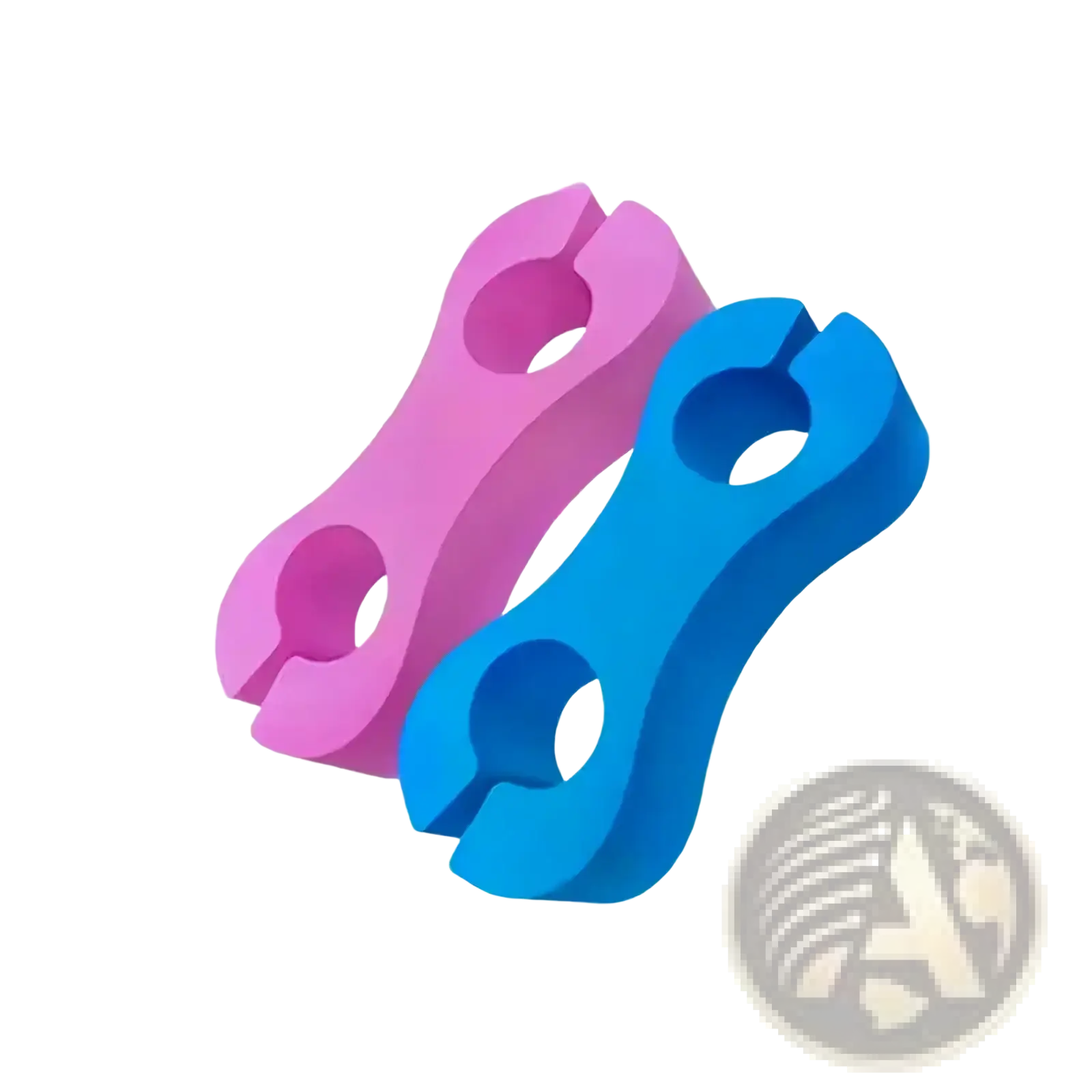 Swim leg float training aid made of pink and blue silicone figure-eight swimming leg clip boards for buoyancy support