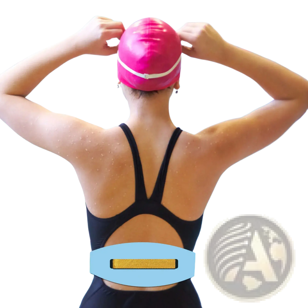 Vibrant pink swim training floating belt for beginners featuring a white band designed for buoyant swim support