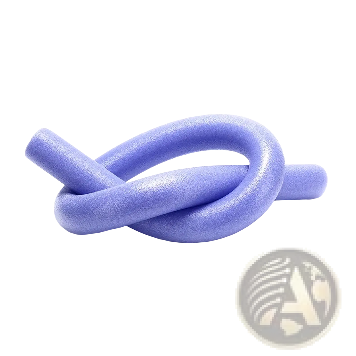 A soft lavender swimming pool foam noodle float aid with textured surface and rounded ends for buoyancy support