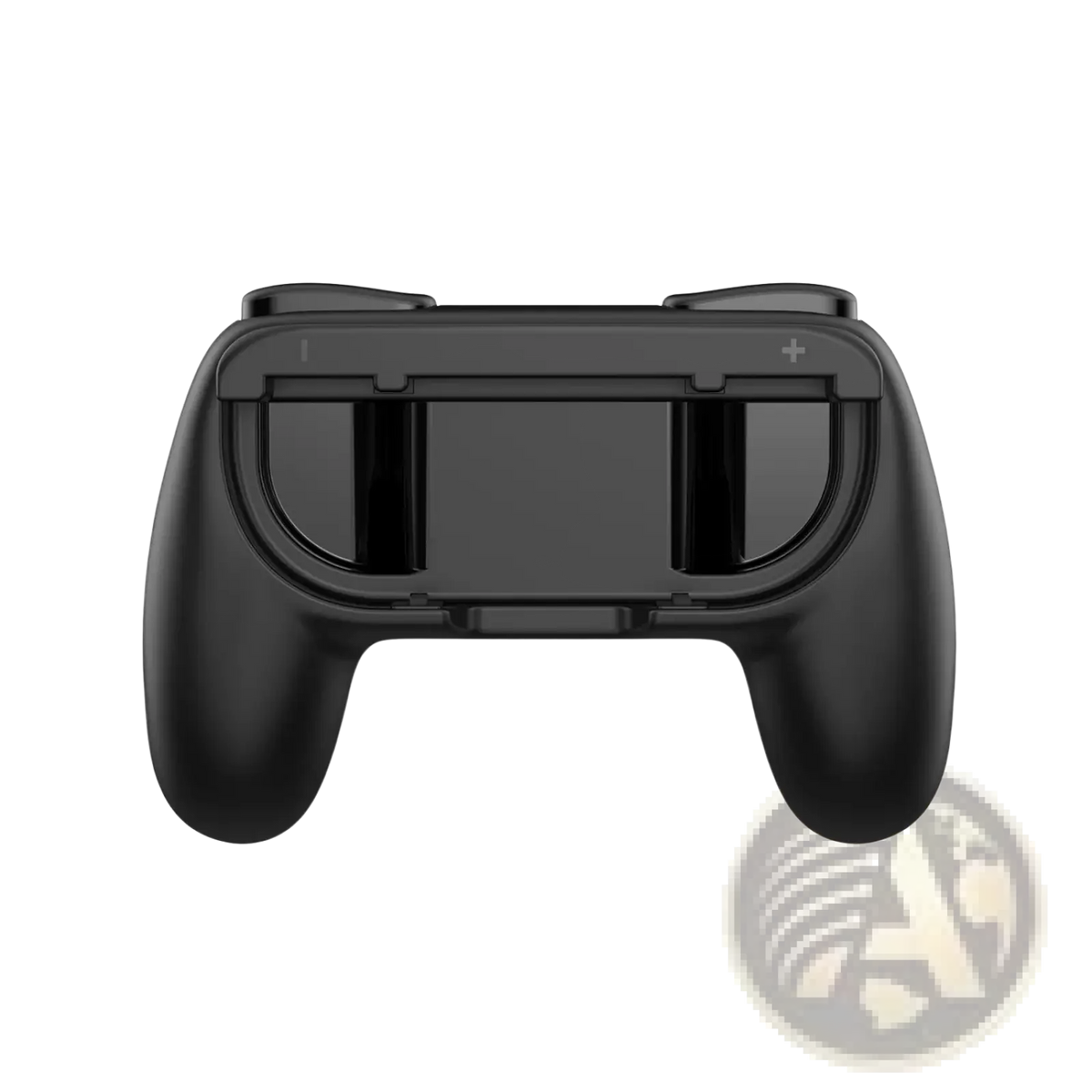Black plastic switch controller grips ergonomic joy con holder set with integrated charging contacts and ergonomic handles