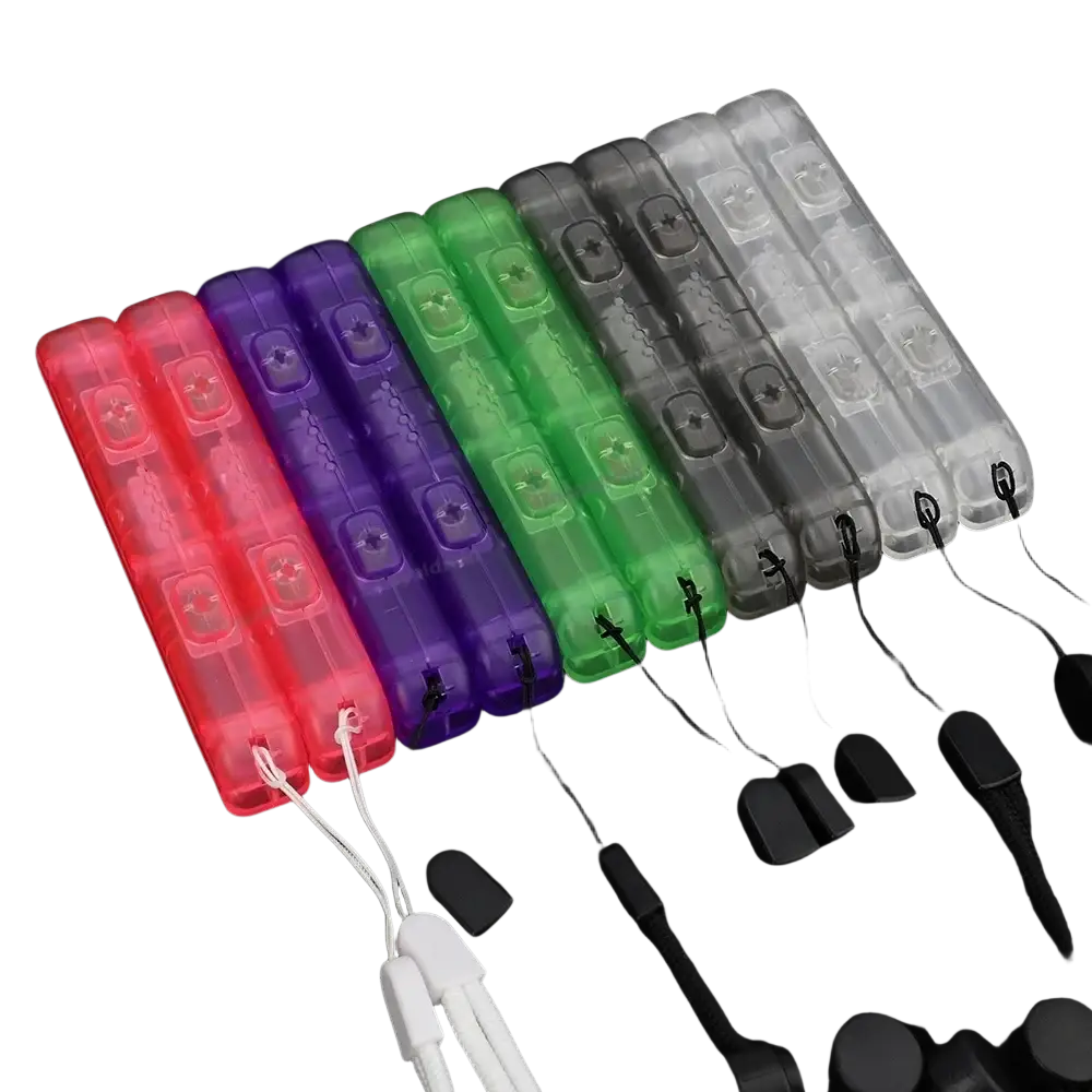 Colorful translucent plastic switch joycons wrist strap with star-shaped button and attached hand rope lanyard