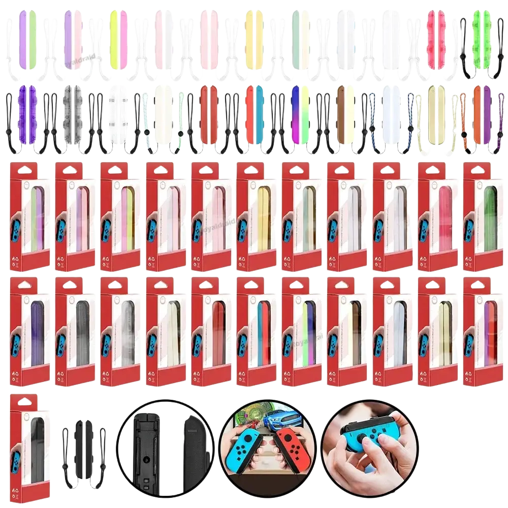 Colorful silicone wrist strap hand rope replacement pair for switch joycons available in 23 hues and styles