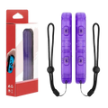 Purple translucent switch joycons wrist strap hand rope replacement pair with black wrist straps for secure grip