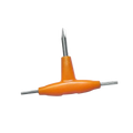 T handle screwdriver and wire brush rotary tool kit featuring an orange plastic handle and silver metal shafts