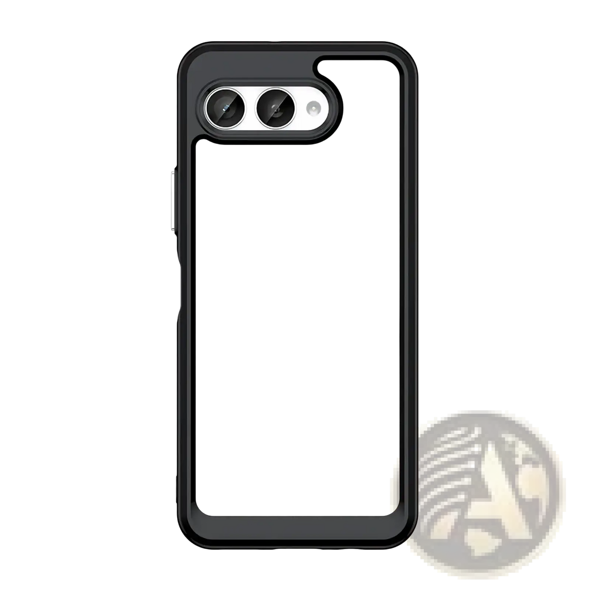 Black-framed clear t mobile t phone 3 case back view with dual-camera cutout shockproof tpu cover