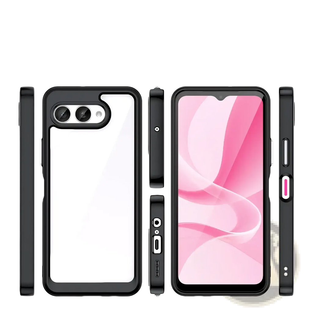 Black t mobile t phone 3 case with transparent back panel and flexible press button shockproof tpu cover