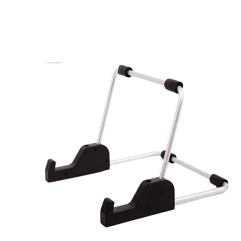 Silver and black adjustable aluminum tablet holder stand with padded grips universal stand for tablets