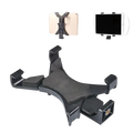Black plastic tablet holder tripod mount with adjustable clamps and padded grip for ipad and smartphones stands