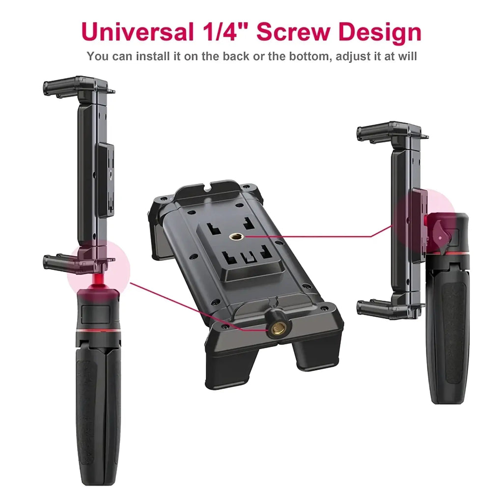 Black universal 1/4 inch screw mount bracket made of metal for tablet tripod mount universal phone and tablet holder