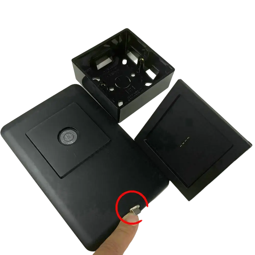 Black plastic tablet wall mount magnetic bracket with built-in wireless charging pad for ipad charger use