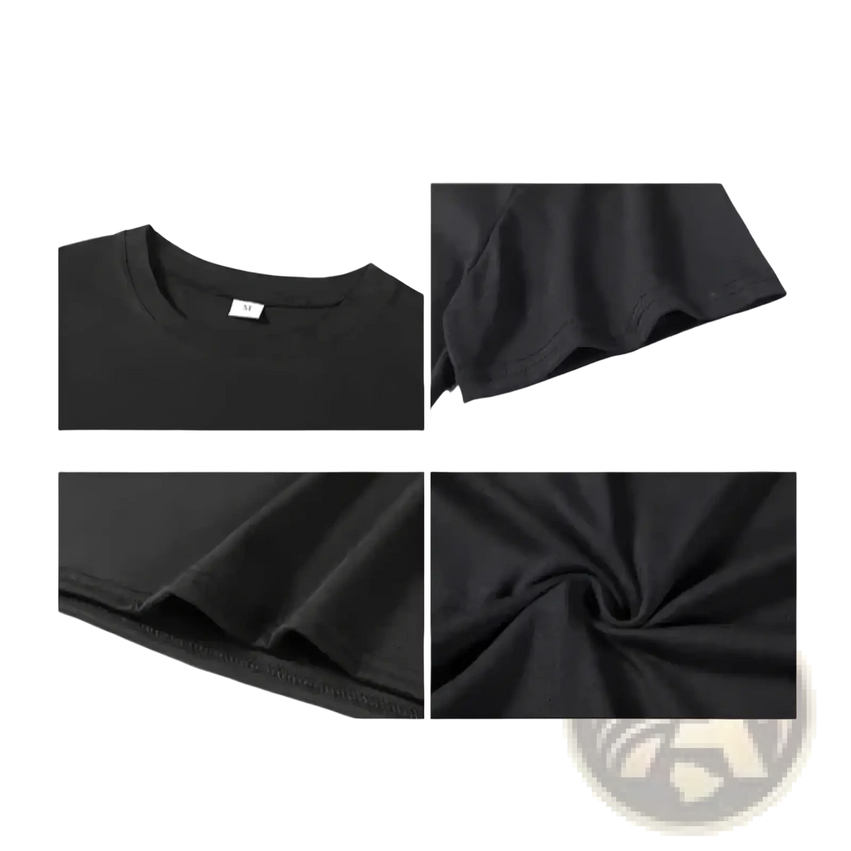 Black cotton tactical angel graphic t-shirt with a simple crew neck and short sleeves
