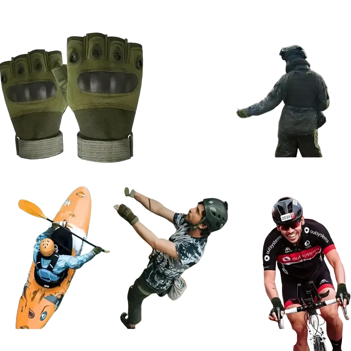 Olive green tactical fingerless gloves with reinforced finger panels and adjustable wrist straps for outdoor sports