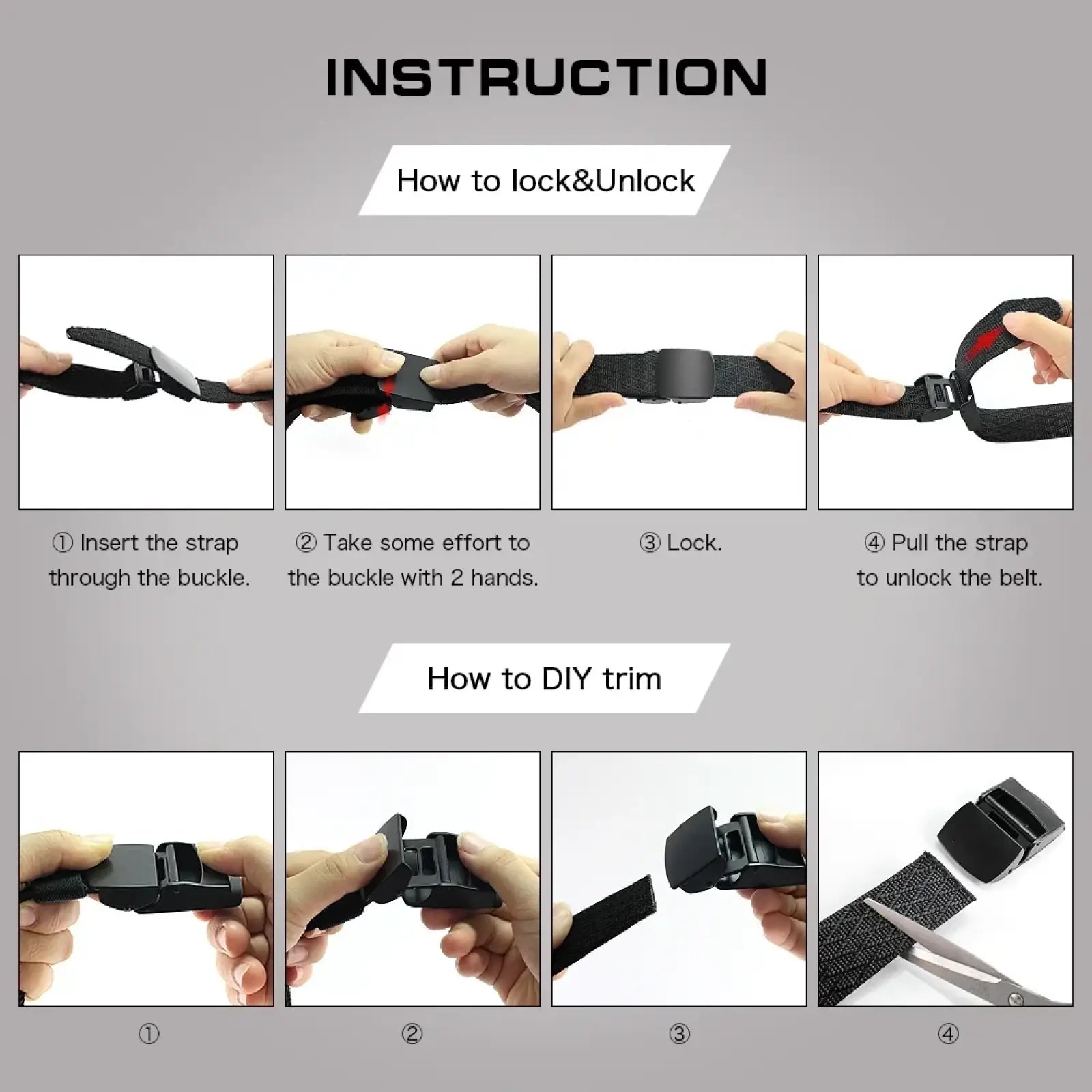 Black tactical nylon belt with matte plastic buckle and textured strap designed for men outdoor use