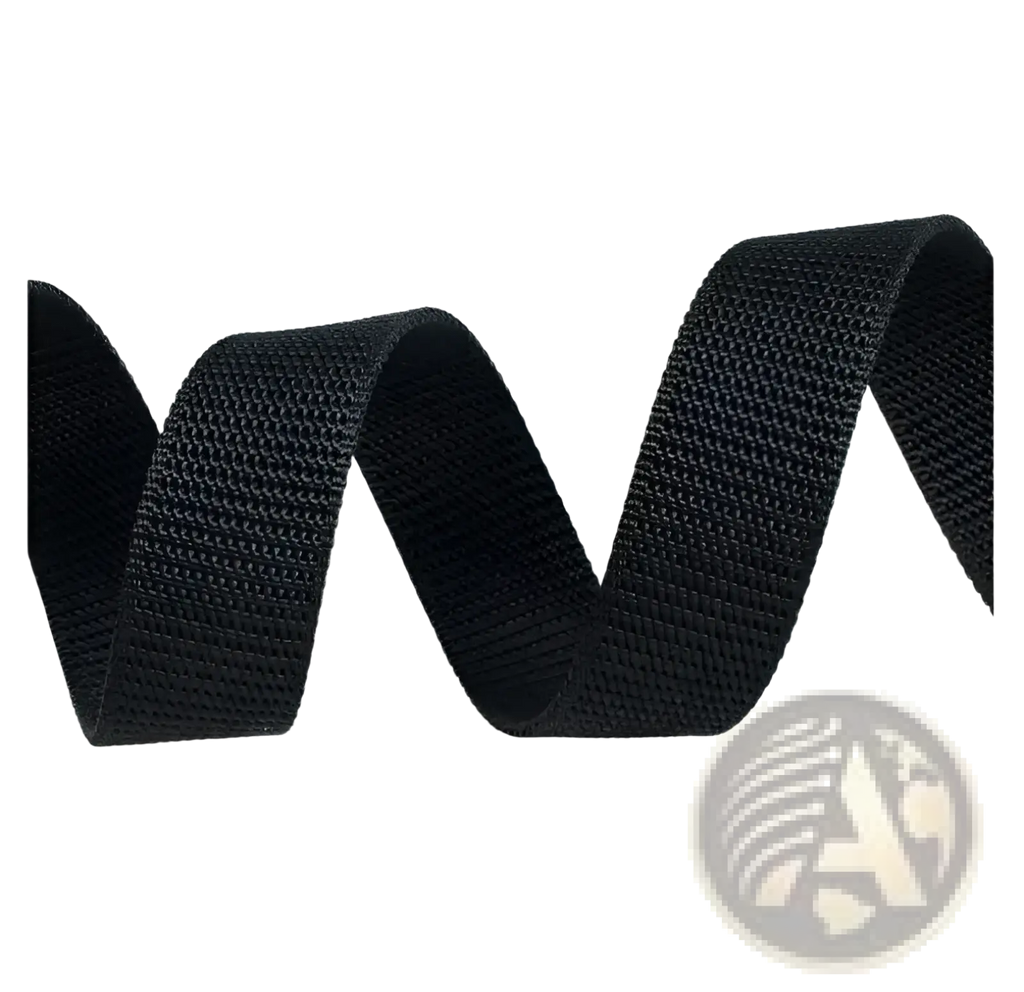 Black woven tactical nylon belt with durable textured fabric and matte buckle for men outdoor use