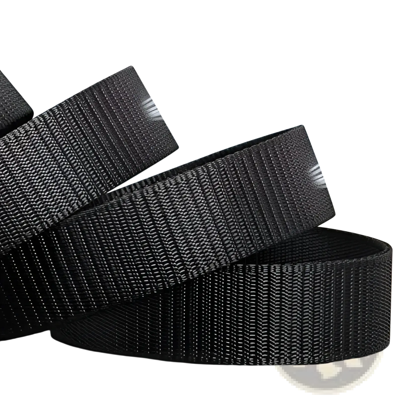 Black tactical nylon belt strap with breathable textured weave quick-dry finish matte buckle for outdoor use