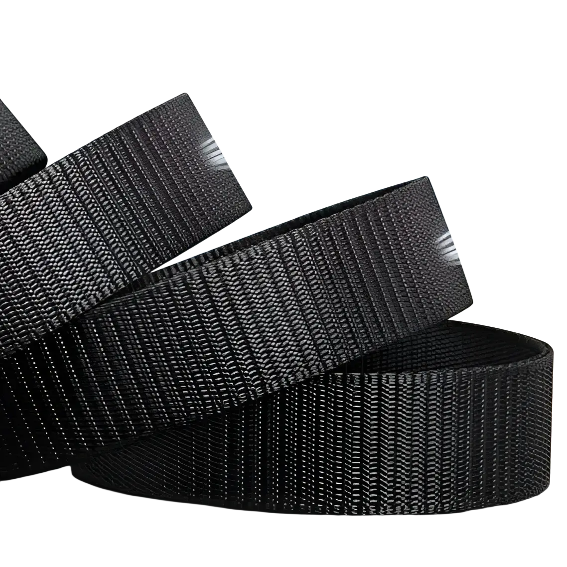 Black tactical nylon belt strap with breathable textured weave quick-dry finish matte buckle for outdoor use